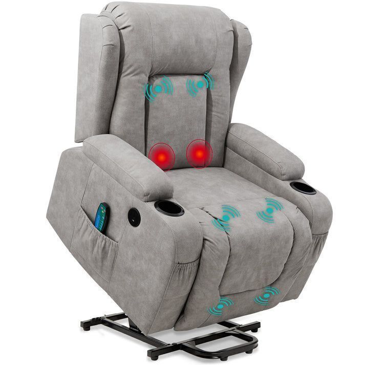 Electric Power Lift Recliner Massage Chair w/ Heat, USB Port, Cupholders - Image 1 - Lot 22