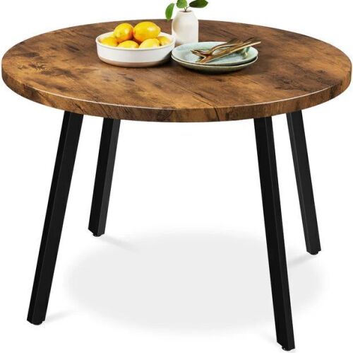 Mid-Century Modern Round Dining Table w/ Adjustable Feet - 35.5in - Lot 182