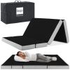 Twin Folding Portable Onyx Black Mattress Topper w/ Plush Foam - 4in - Thumbnail 1