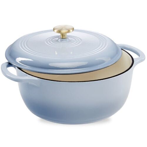 Cast-Iron Dutch Oven Kitchen Cookware w/ Enamel, Handles - 6qt - Lot 188