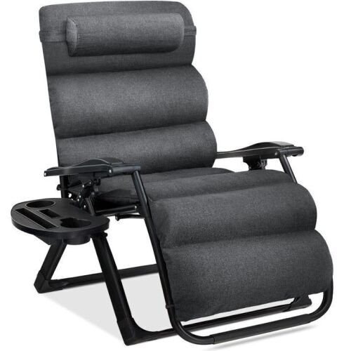 Oversized Zero Gravity Chair, Folding Outdoor Recliner w/ Removable Cushion - Lot 308