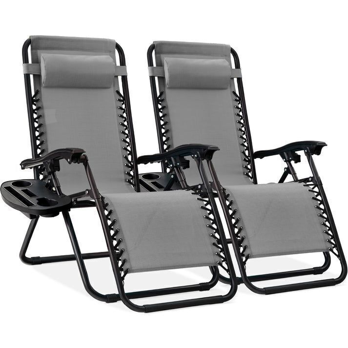 Set of 2 Adjustable Zero Gravity Patio Chair Recliners w/ Cup Holders - Image 1 - Lot 310