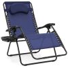 Oversized Reclining Zero Gravity Chair Lounger w/ Cup Holder, Pillow - Thumbnail 1