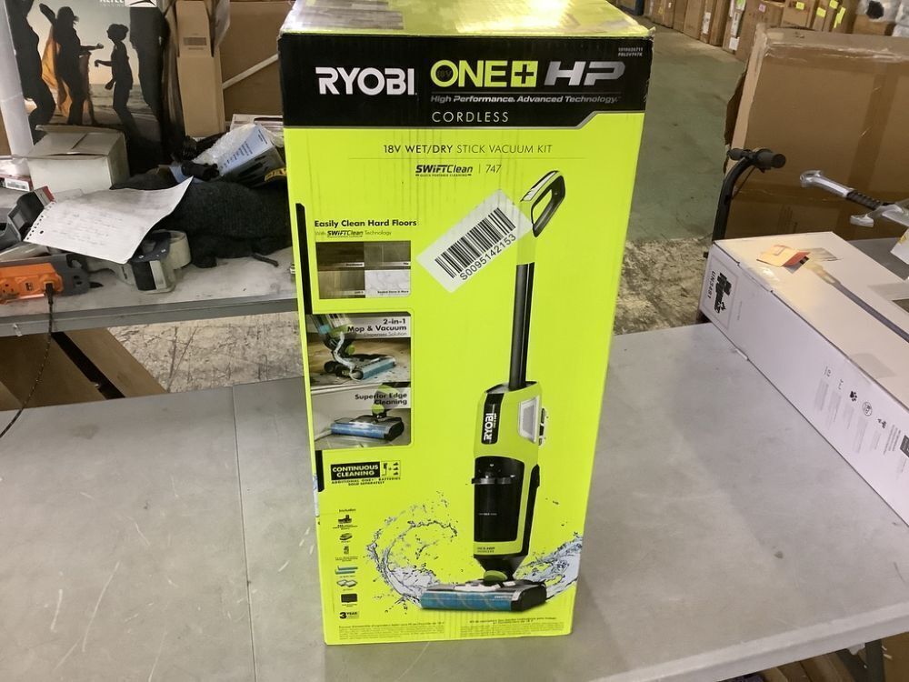 RYOBI ONE+ HP 18V Cordless SWIFTClean Wet/Dry Stick Mop and Vacuum Kit with 4.0 Ah Battery and Charger - Image 2 - Lot 25JF