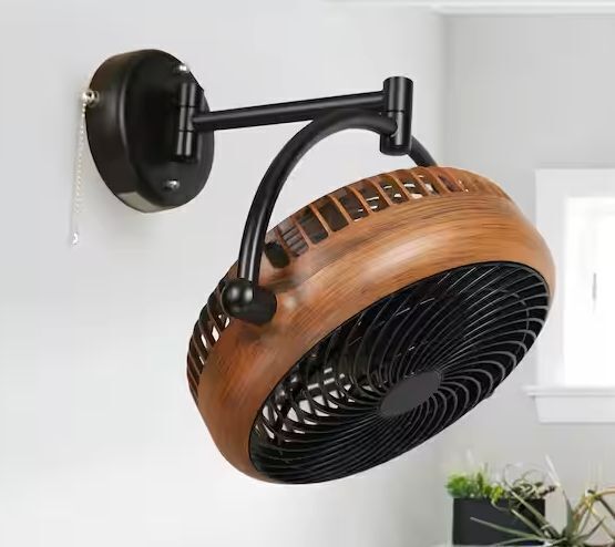 8 in. Indoor Walnut Wall Mount Fan - Image 1 - Lot 209JF
