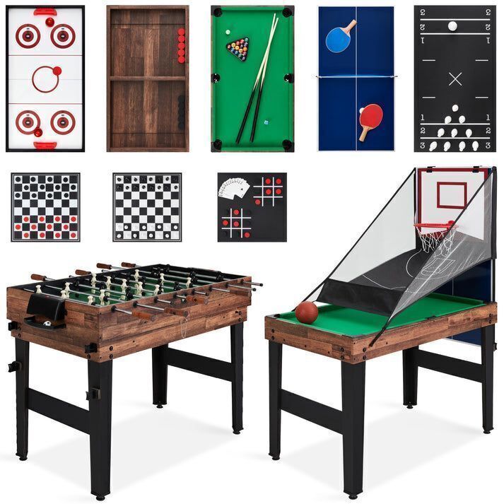 13-in-1 Combo Game Table Set w/ Ping Pong, Foosball, Basketball, Air Hockey - Image 1 - Lot 318