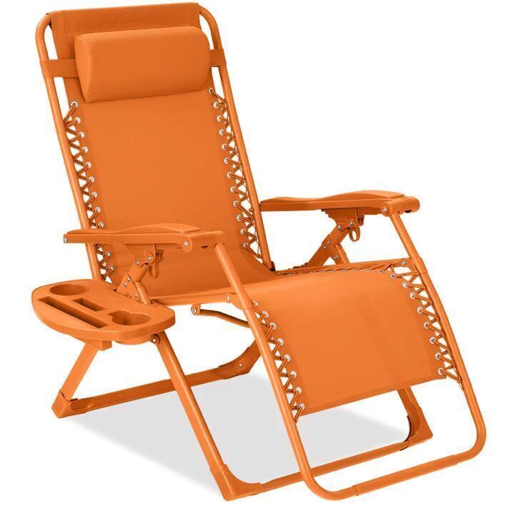 Monochromatic Zero Gravity Patio Chair Recliner w/ Side Tray, Headrest - Image 1 - Lot 504