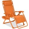 Monochromatic Zero Gravity Patio Chair Recliner w/ Side Tray, Headrest - Thumbnail 1