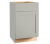 Hampton Bay Shaker 21 in. W x 24 in. D x 34.5 in. H Assembled Base Kitchen Cabinet in Dove Gray with Ball-Bearing Drawer Glides - Thumbnail 1