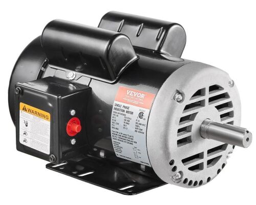 VEVOR 5HP Air Compressor Electric Motor, 230V 25 Amps, 56HZ Frame 3450RPM, 7/8" Keyed Shaft, 2.25" Shaft Length, Single Phase - Lot 216