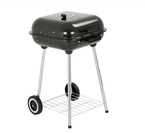 MasterCok 18 in. Portable Square Charcoal Grill With 2-Wheels - Lot 305JF