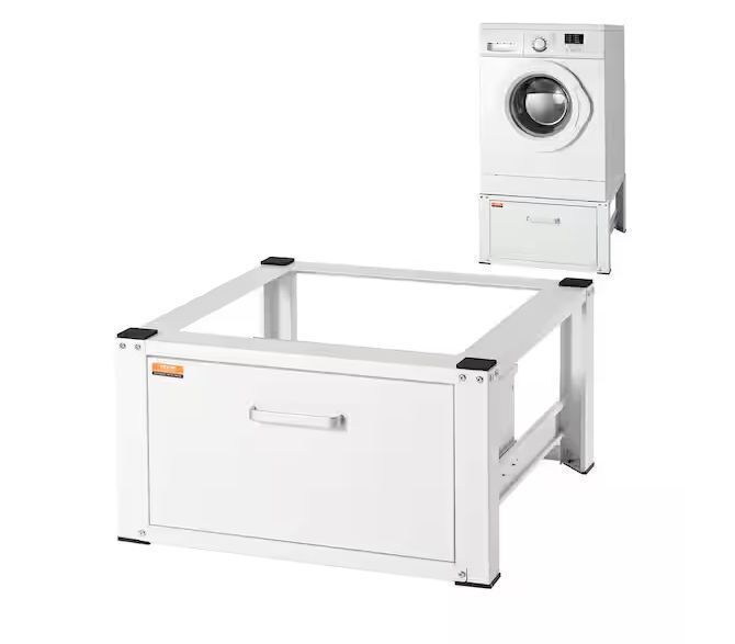 VEVOR 26.97 in. W Universal Laundry Pedestal Washing Machine Base White with Storage Shelf for Washer and Dryer - Image 1 - Lot 415JF