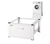 VEVOR 26.97 in. W Universal Laundry Pedestal Washing Machine Base White with Storage Shelf for Washer and Dryer - Thumbnail 1