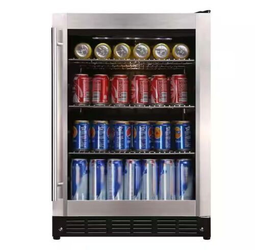 Magic Chef Beverage 23.4 in. 154 (12 oz.) Can Beverage Cooler, Stainless Steel - Lot 23JF