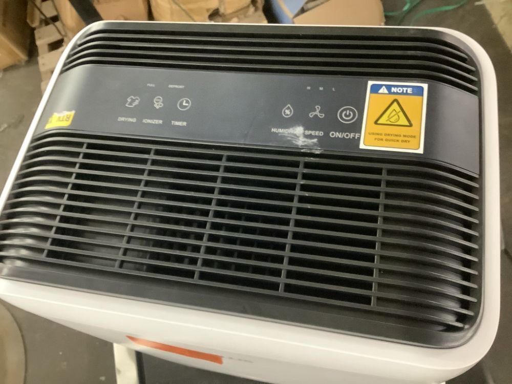50 pt. 4,500 sq. ft. Dehumidifier in White with Drain Hose and Bucket, Auto Defrost, Low Noise - Image 2 - Lot 429JF