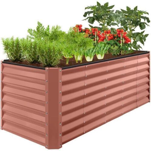 Outdoor Metal Raised Garden Bed for Vegetables, Flowers, Herbs - 8x2x2ft - Lot 426