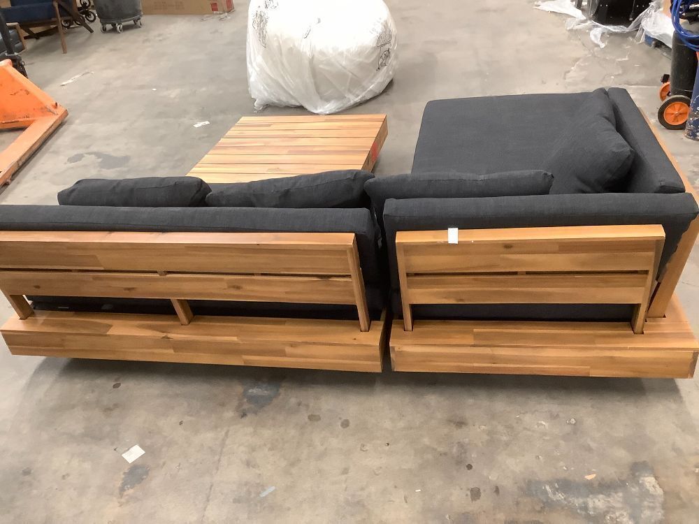 Lubek 82.5" Outdoor Low Right Sectional Set - Slate Gray - Image 3 - Lot 20