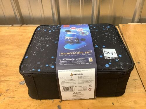 30-Piece STEM Kids Microscope Science Kit w/ 100x, 600x, 1200x Zoom, Prepared & Blank Slides, Padded Carrying Case, LED Light - Lot 6662