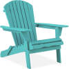 Folding Wooden Adirondack Chair, Accent Furniture w/ Natural Woodgrain - Thumbnail 1