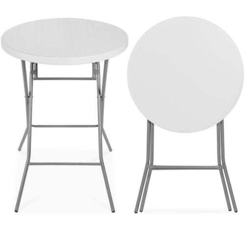 Bar Height Folding Table Indoor Outdoor Accessory w/ Thick Table Top - 32in - Lot 6953