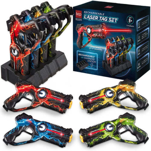 Set of 4 Rechargeable Laser Tag Blasters w/ Docking Station, No Vests Needed - Lot 6959