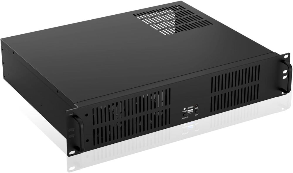 2U Micro ATX Compact Rackmount 3 x 3.5-inch HDD and 1 x 2.5-inch SSD, Chassis Support ATX PS2 PSU, USB - Image 1 - Lot 7068
