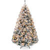 Pre-Lit Snow Flocked Artificial Pine Christmas Tree w/ Warm White Lights - Thumbnail 1