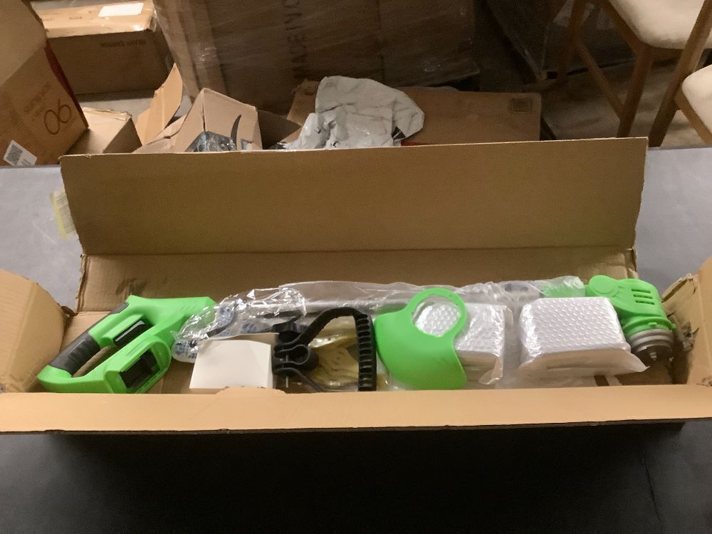 Electric Weed Wacker Cordless, 21V Weed Cordless Eater Battery Powered, with 2Pcs 4.0Ah Batteries, Stringless Brush Cutter, Lightweight Foldable Grass Trimmer, 3 Types Blades, Green - Image 2 - Lot 7123