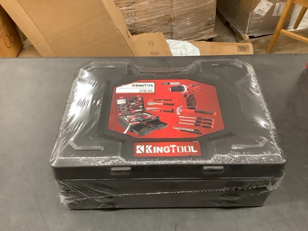 KingTool 276-Piece Tool Set Kit - Tool kit with 12V Cordless Power Drill Driver Toolbox Storage Case with Drawer, Drill Set Perfect for Homeowner, Diyer, Handyman - Image 2 - Lot 7140