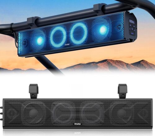 25 Inch UTV Sound Bar, ATV SoundBar Bluetooth with RGB Lighting, IP66 Waterproof Golf Cart Sound Bar, Amplified Powersports SXS SoundBar, UTV Speakers Compatible with Polaris RZR Can-Am - Lot 7142