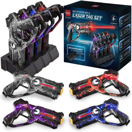 Set of 4 Rechargeable Laser Tag Blasters w/ Docking Station, No Vests Needed - Lot 7239