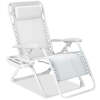 Monochromatic Zero Gravity Patio Chair Recliner w/ Side Tray, Headrest - Thumbnail 1