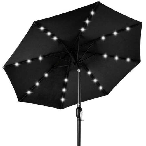 Solar LED Lighted Patio Umbrella w/ Tilt Adjustment, UV-Resistant - 10ft - Lot 7276