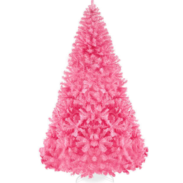 Artificial Pink Christmas Tree, Unlit Pine Design w/Easy Assembly -pink-4.5ft - Image 1 - Lot 7284
