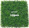 YILUFD 12 Pieces 20"x 20" Grass Wall Panels, Boxwood Hedge Wall Panels, Artificial Grass Backdrop Wall, Privacy Hedge Screen UV Protected for Outdoor, Indoor, Garden, Fence, Backyard and Decor (12pcs) - Thumbnail 1