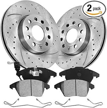 Front Brakes Pads and Rotors Kit Compatible with 2012-2013 VW Betle, 2006-2009 VW Rabbit, 2009-2013 Audi A3| 288mm(11.3in) OE No.: 34303 & D1107-8212 Front Automotive Replacement Brake Kits - Lot 10032