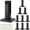 0 PCS Square Glass Railing Spigots, 304 Stainless Steel Glass Fence Clip, Glass Balustrade, Glass Clamp Kit for Balcony Deck Pool, Stairs Indoor and Outdoor (Black) - Thumbnail 1