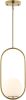 Modern Gold Globe Pendant Light Mid Century Chandelier 1-Light Brushed Brass Ceiling Hanging Lighting Fixture with White Globe Glass Shade for Kitchen Island Dining Room Bedroom - Thumbnail 1