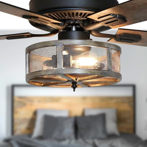 RIVER OF GOODS 52" W LED Indoor Oil Rubbed Bronze ​WiFi Smart Ceiling Fan Compatible ​with Amazon Alexa and Google Home - Lot 7138