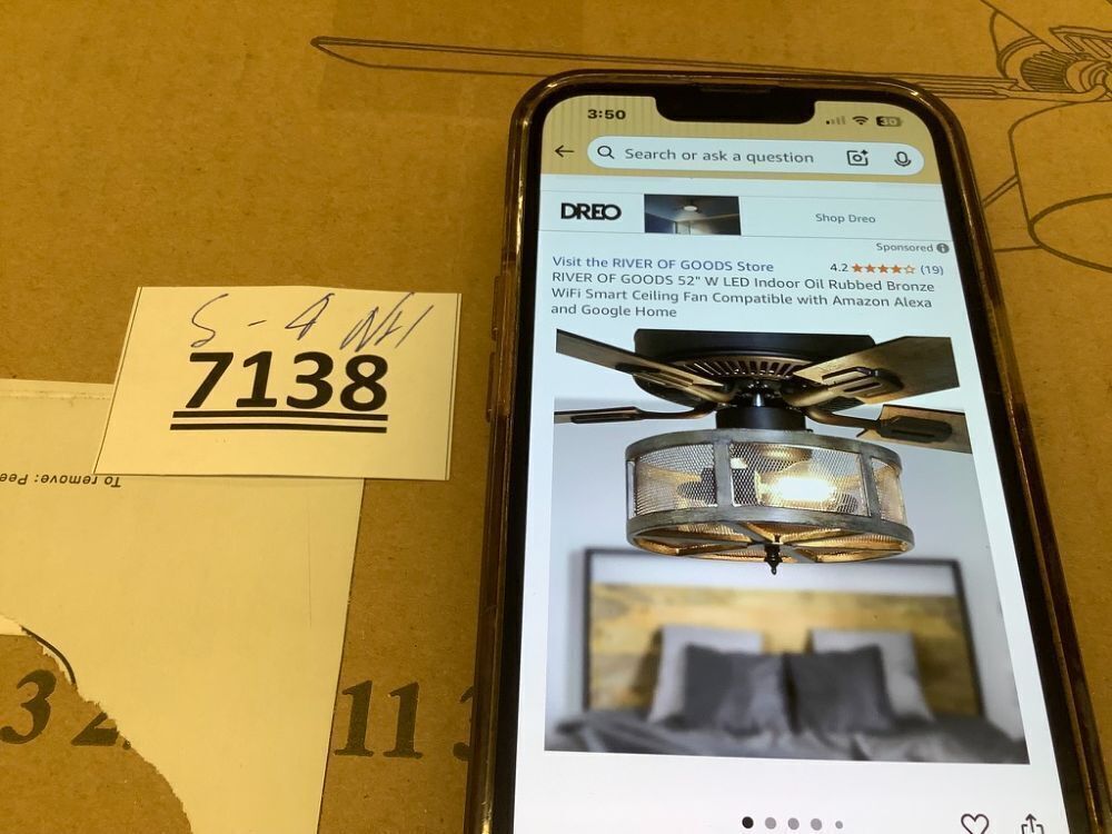 RIVER OF GOODS 52" W LED Indoor Oil Rubbed Bronze ​WiFi Smart Ceiling Fan Compatible ​with Amazon Alexa and Google Home - Image 4 - Lot 7138