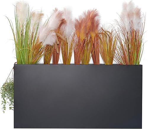 Rectangular Planter 48x10x24IN Large Black Planter Boxes Outdoor with Removable Shelf for Plant Pots,Plants,Flowers,Privacy Planters for Patio,Front Porch,Balcony,Garden - Image 1 - Lot 7134