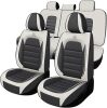 Full Set for Toyota Corolla Cross Seat Covers 2022-2025, Waterproof Nappa Leather Car Seat Protector, Anti-Slip & Comfortable Car seat Cover(Gray & White) - Thumbnail 1