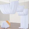 60ft×30ft White Ceiling Curtain Panels for Weddings Parties,12 Panels 30 ft Long Polyester - Thumbnail 1