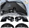 Front & Rear Inner Fender Liner Wheel Well Set Aluminum Mud Guards Fashion Pattern Compatible with Jeep Wrangler JK JKU Unlimited 2007-2018 Black - Thumbnail 1