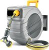 Retractable Garden Hose Reel 1/2 in x 115 ft, 2025 Upgraded Dual Ratchet Lock UV & Freeze Protection Brass Seal Slow Retraction Anti-Tangle Hose - Thumbnail 1