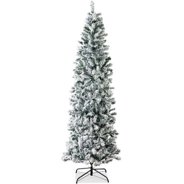 Snow Flocked Artificial Pencil Christmas Tree w/ Stand - Image 1 - Lot 7312