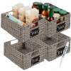 Set of 4 Water Hyacinth Pantry Baskets w/ Chalkboard, Marker - 12in - Thumbnail 1