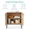 2-Door Rattan Storage Cabinet Accent Furniture for Living Room w/ Foot Pads - Thumbnail 2