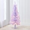 4ft Pre-lit Christmas Tree, Artificial Mini Tree Perfect for Kids, Apartments, Bedroom with Twinkling LED Lights - Lavender - Thumbnail 1