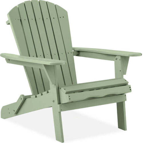 Folding Wooden Adirondack Chair, Accent Furniture w/ Natural Woodgrain - Lot 10045